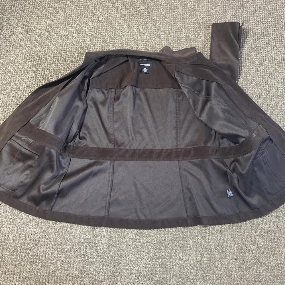 NORTON STUDIO STRETCH SZ 16 Brown Soft Blazer Stretchy Jacket - Picture 3 of 9